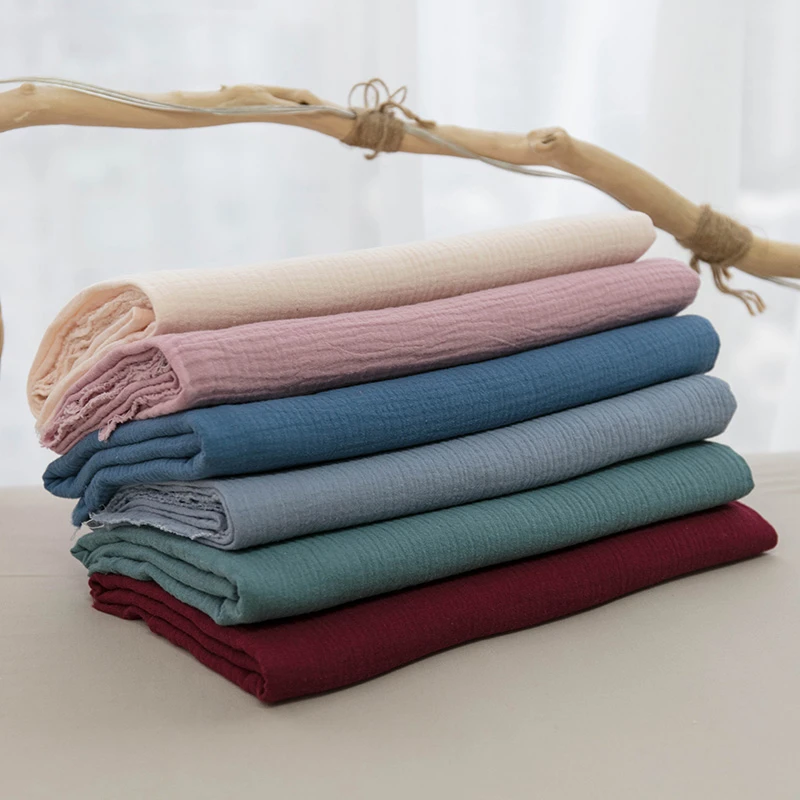 Tissu Double En Coton Pour Bebe Etoffe Douce Crepe Matiere De Couture Sans Fluorescence Pour Vetement De Bebe W Aliexpress
