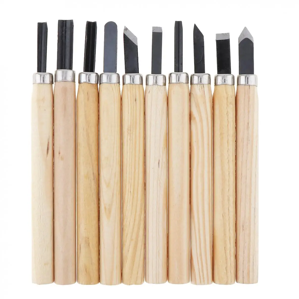New Arrival High Quality 10pcs/ Set Wood Handle Carving Mini Chisels Kit Handy Cutting Burin