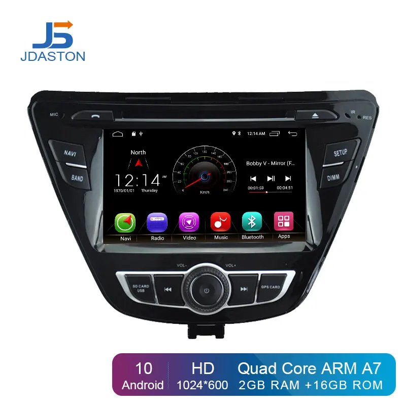JDASTON Android 10 автомобильный dvd-плеер для hyundai ELANTRA 2013 Мультимедиа gps навигация 2Din Автомагнитола аудио стерео wifi