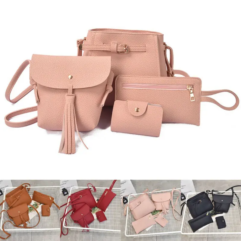 Женская кожаная сумка 4 шт./компл. | Багаж и сумки