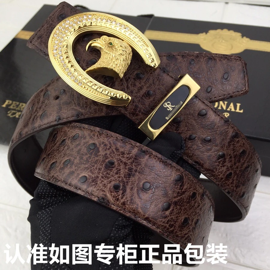 Billionaire Belts Diamond Ostrich Leather Pattern Cowhide Leather Men Islanders Stores Limited