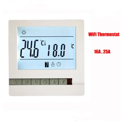 230V 3A 16A 25A Temperature Controller LCD Display Screen Wifi Tuya App Weekly Programmable Room Thermostat