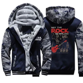 

Star Wars Darth Vader Music Camo Hoodies May The Rock Be With You Streetwear Men Autumn Plus Size Fleece Sportswear Streetwear