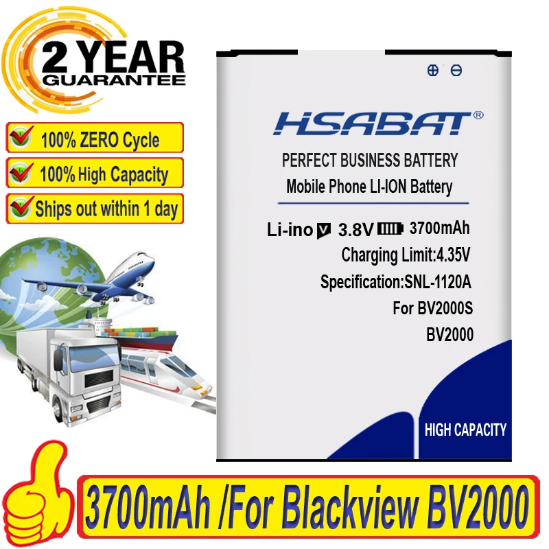 HSABAT Топ бренд 100% новый 3700mAh аккумулятор для Blackview BV2000 BV2000S в пределах номера