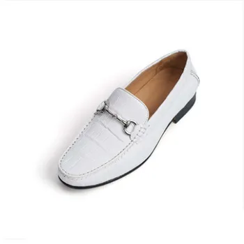 

Sl crocodile leather men shoes male business white men shoes male high-end men shoes lazy men doug shoes