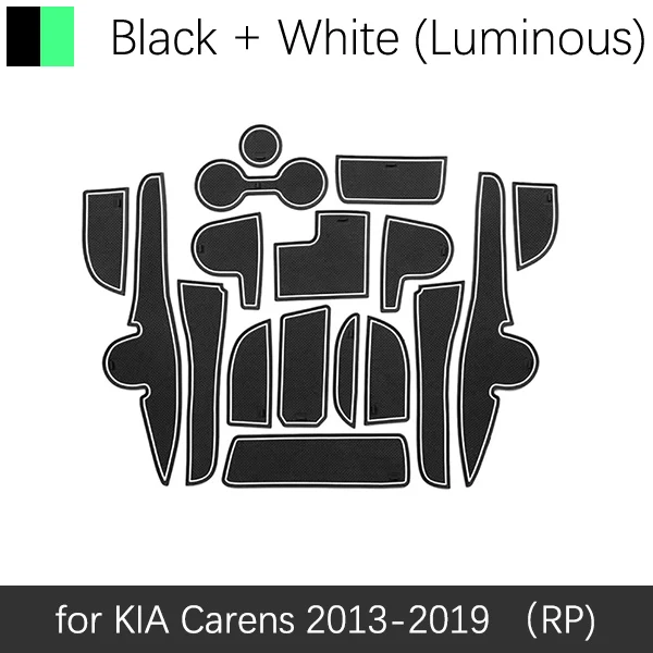 White Luminous Противоскользящими резиновыми затворный слот коврик для KIA Carens 2013 титановый Электролитный электрод со случайно выбранным MK3 Салонные подложки автомобильные аксессуары - Название цвета: White Luminous
