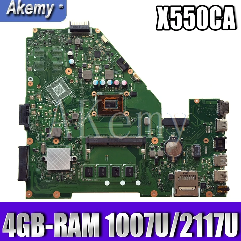 Akemy X550CC Laptop Moederbord Voor Asus X550CA X550CL R510C Y581C X550C A550C Originele Moederbord 4GB-RAM 1007U/2117U Cpu Akemy X550CC Laptop Moederbord Voor Asus X550CA X550CL R510C Y581C X550C A550C Originele Moederbord 4GB-RAM 1007U/2117U Cpu
