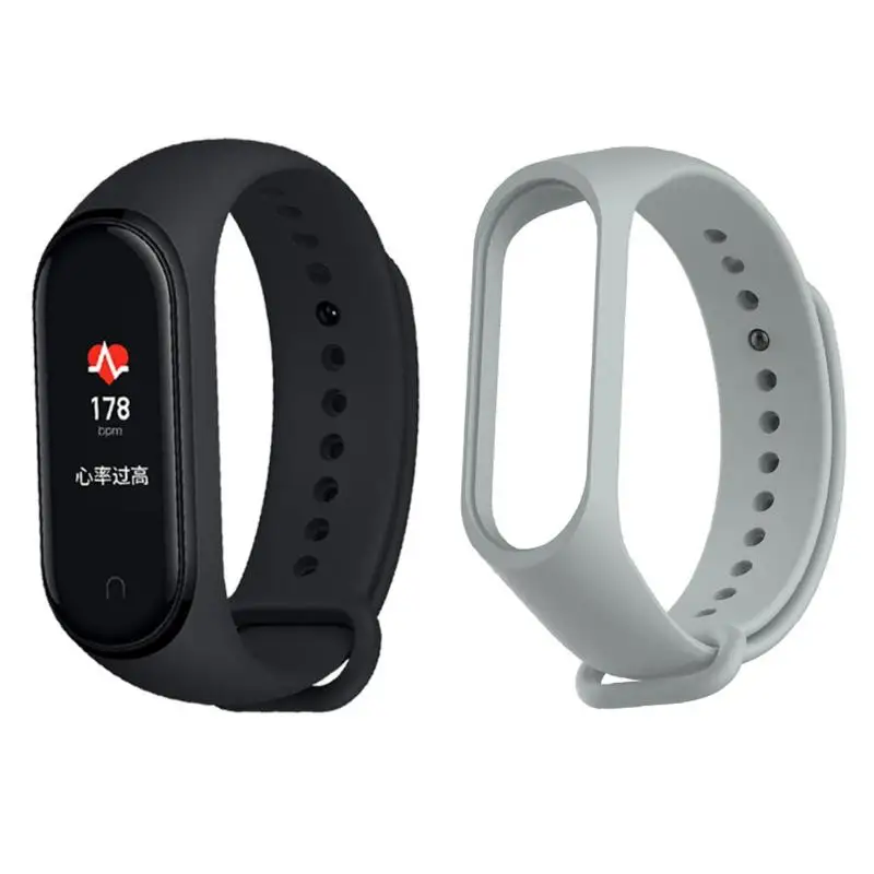 Серый Xiaomi Mi Band 4 0,95 дюйма AMOLED 5ATM смарт-браслет с ремешком - Цвет: Серый