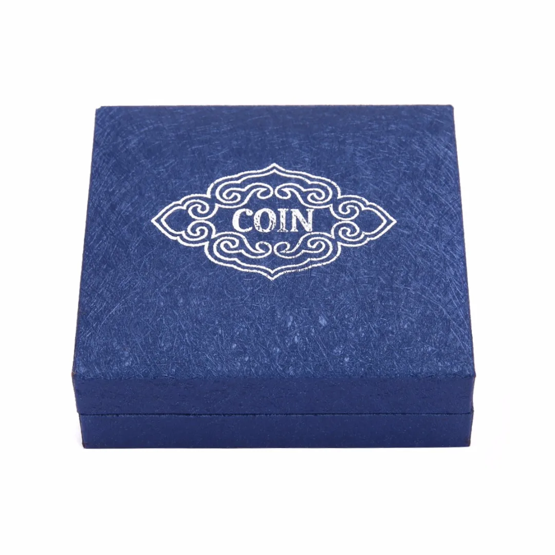 Mayitr Blue Coin Organizer Medal Presentation Display Box Adjust Case with Capsule For Money Collection