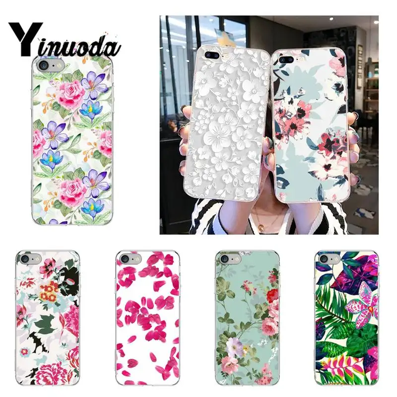 Yinuoda новый Лепесток эскиз цветка чехол для телефона fundas coque iPhone 12 8 7 6 X XSMAX 6S плюс XR 11