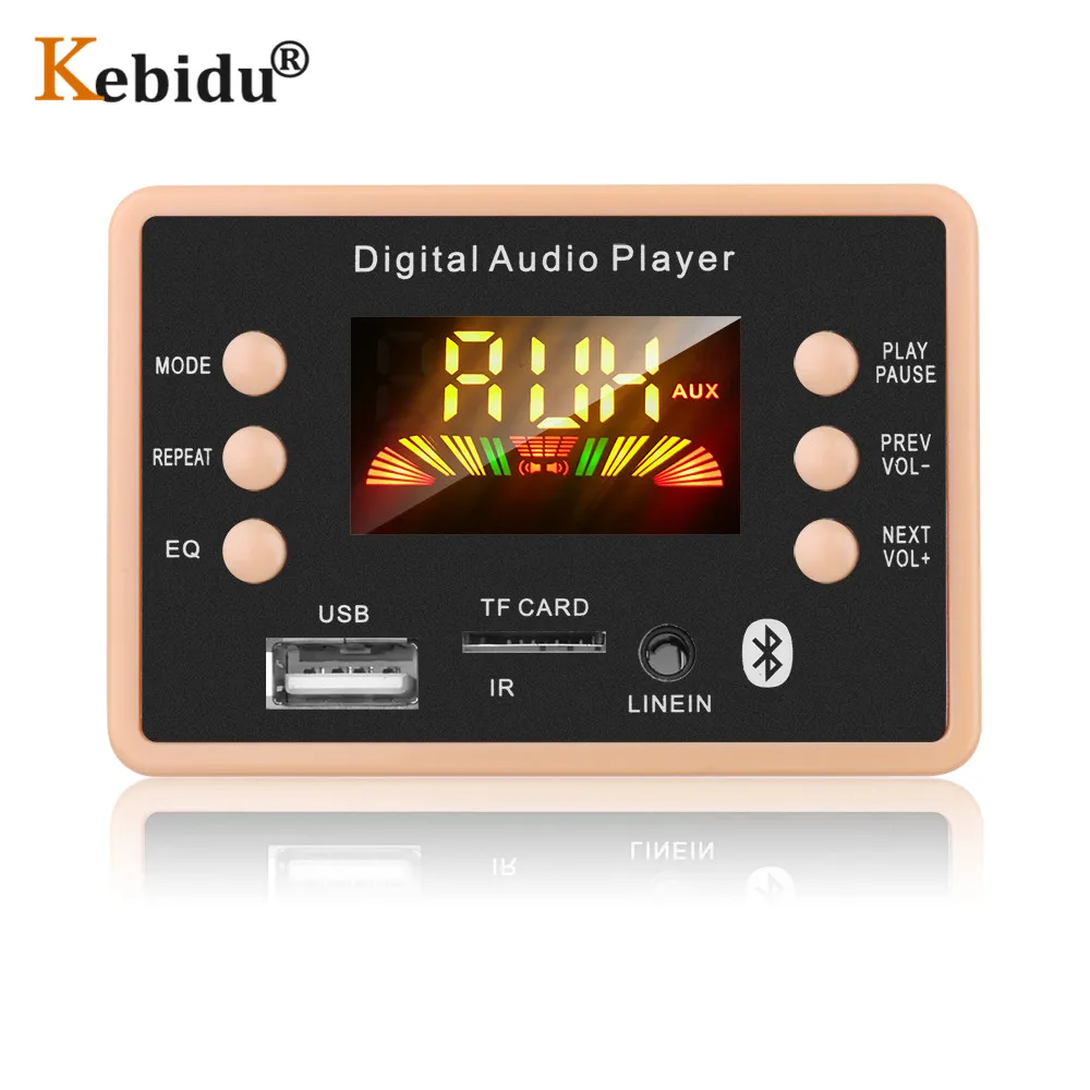 Kebidu 5 в 12 В беспроводной Bluetooth 5,0 MP3 декодер плата модуль AC6926 чипсет FM радио модуль MP3 FLAC WMA WAV для автомобильного плеера комплект