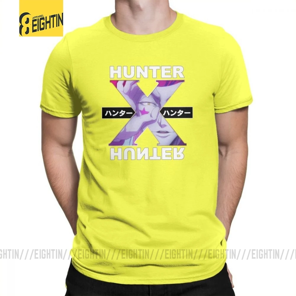 Hunter X Hunter футболки Hisoka очищенные хлопковые футболки с круглым воротником классические уличные футболки с коротким рукавом мужские комиксы плюс - Цвет: Цвет: желтый
