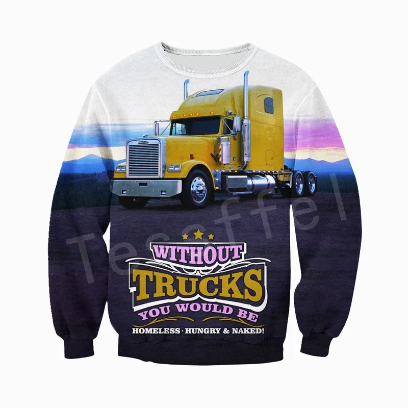 Tessffel Trucker Красочные мужские женские толстовки/худи/на молнии 3Dfullprint Пуловер Спортивные костюмы повседневные Crewneck S-1