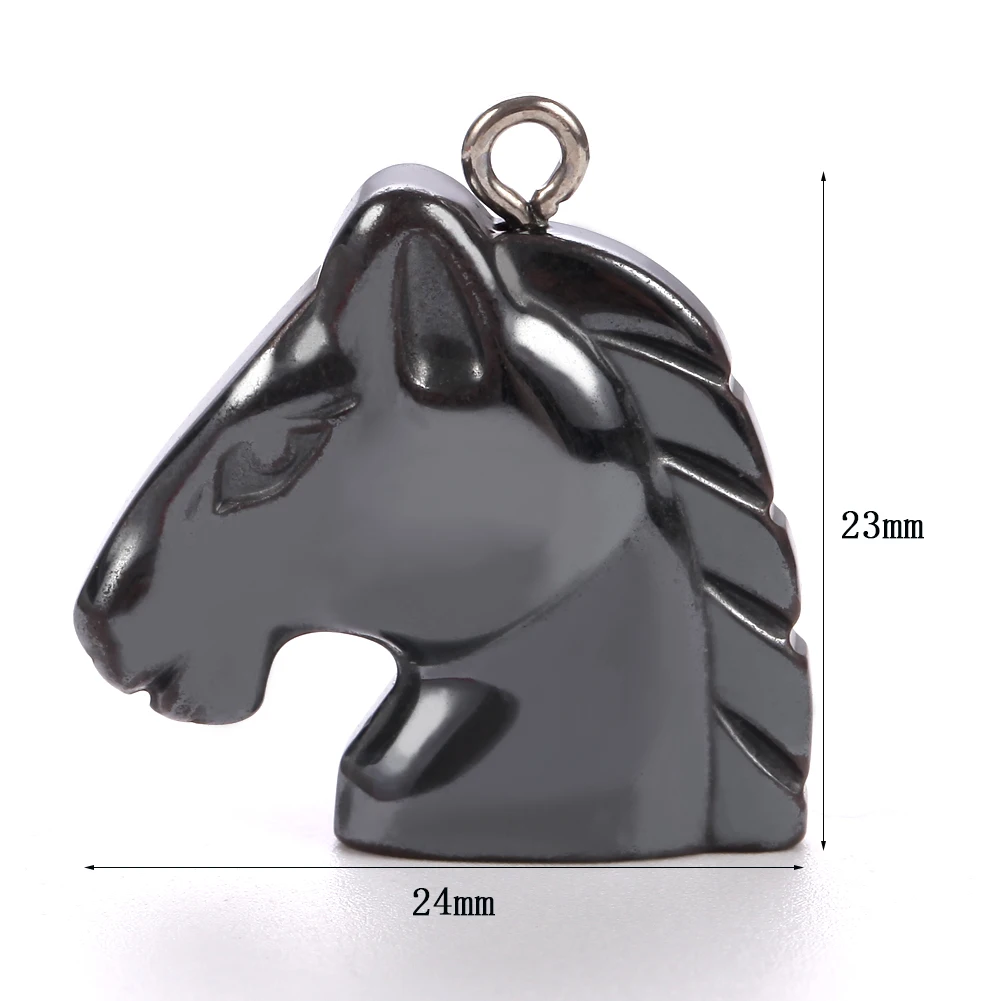 Elegant Black Hematite Stone Animal Charms Pendant