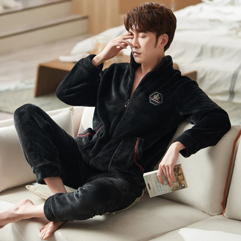 mens fleece lined pyjamas