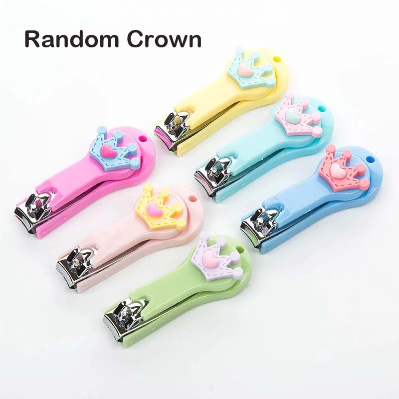 Random 1Pcs Crown 1 шт. Детские Маникюрные ножницы с крышкой корона для маленьких детей кусачки для ногтей ног Резак Маникюрный Триммер инструмент для ухода за ногтями детей - Цвет: Random 1Pcs Crown