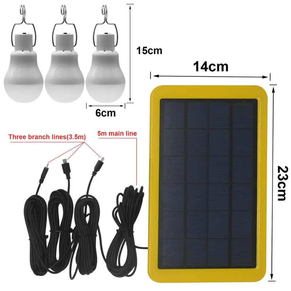 Lampadina solare da esterno impermeabile con gancio lampada ad energia solare balcone giardino escursionismo tenda da campeggio luci a Led a risparmio energetico