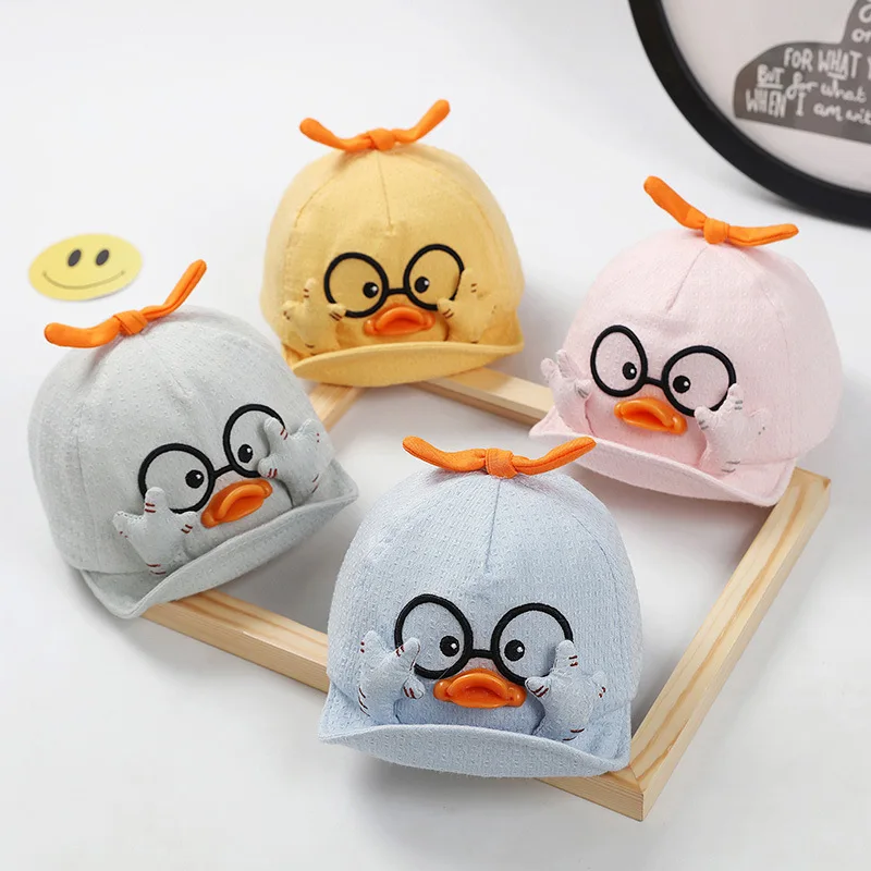Summer Kids Mesh Baseball Caps Baby Lovely Cartoon Duck Cotton Hats Girl Boys Outdoor Sunshade Headwear 2 Styles 1-10M baseball cap baby hat kids sun hat