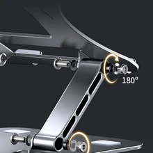 H7JA Foldable Laptop Stand Adjustable Aluminum Alloy Notebook Bracket for 10-17 Inch Portable Notebook PC Cooling Holder