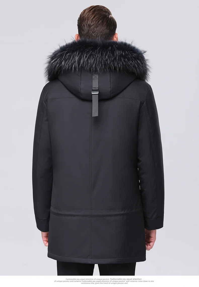 2019 New Arrival Men Down Jacket Men's Winter Coat High Quality Raccoon Fur Hooded Feather Goose Snow Parkas Outerwear (4-)