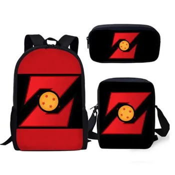 

2020 New 3Pcs/Set Dragon Ball Pattern Printing School Bags For Kids BackPack Children Bookbags Satchel Boy/Girl Shoulder Bags