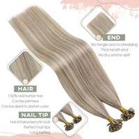 Ugeat U pointe Extension de cheveux cheveux humains 1 g/s ongles U pointe cheveux pour les femmes 14-24 "Extensions de cheveux pré-collées 50g/100g kératine pointe cheveux 2