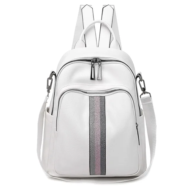 Рюкзак Новая роскошная брендовая сумка из искусственной кожи высокого качества в студенческом стиле, белая сумка известного дизайнера - Цвет: white