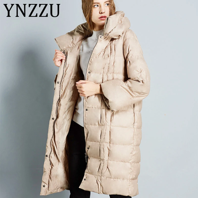 YNZZU оригинальный дизайн 2019 зимняя винтажная Женская куртка с воротником со