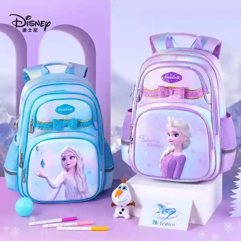 2021 Disney Frozen School Bags For Girls Primary Student Shoulder Orthopedic Backpack Elsa Anna Grade 1-4 Kids Gifts Mochilas