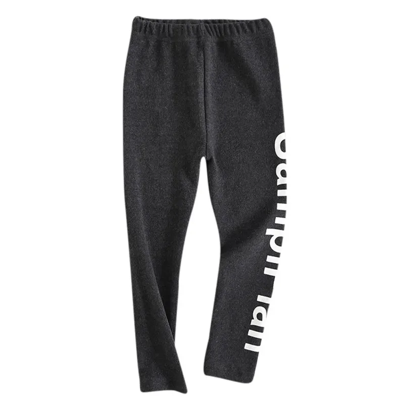 Осенние штаны с буквенным принтом для маленьких девочек, леггинсы, милые детские Стрейчевые брюки, штаны
