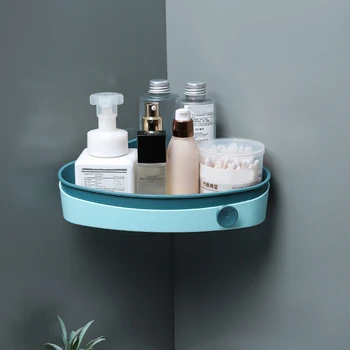 

Bathroom Storage Rack Contrasting Color Double-Layer Wall Hanging Draining Soap Box Organizer FP8
