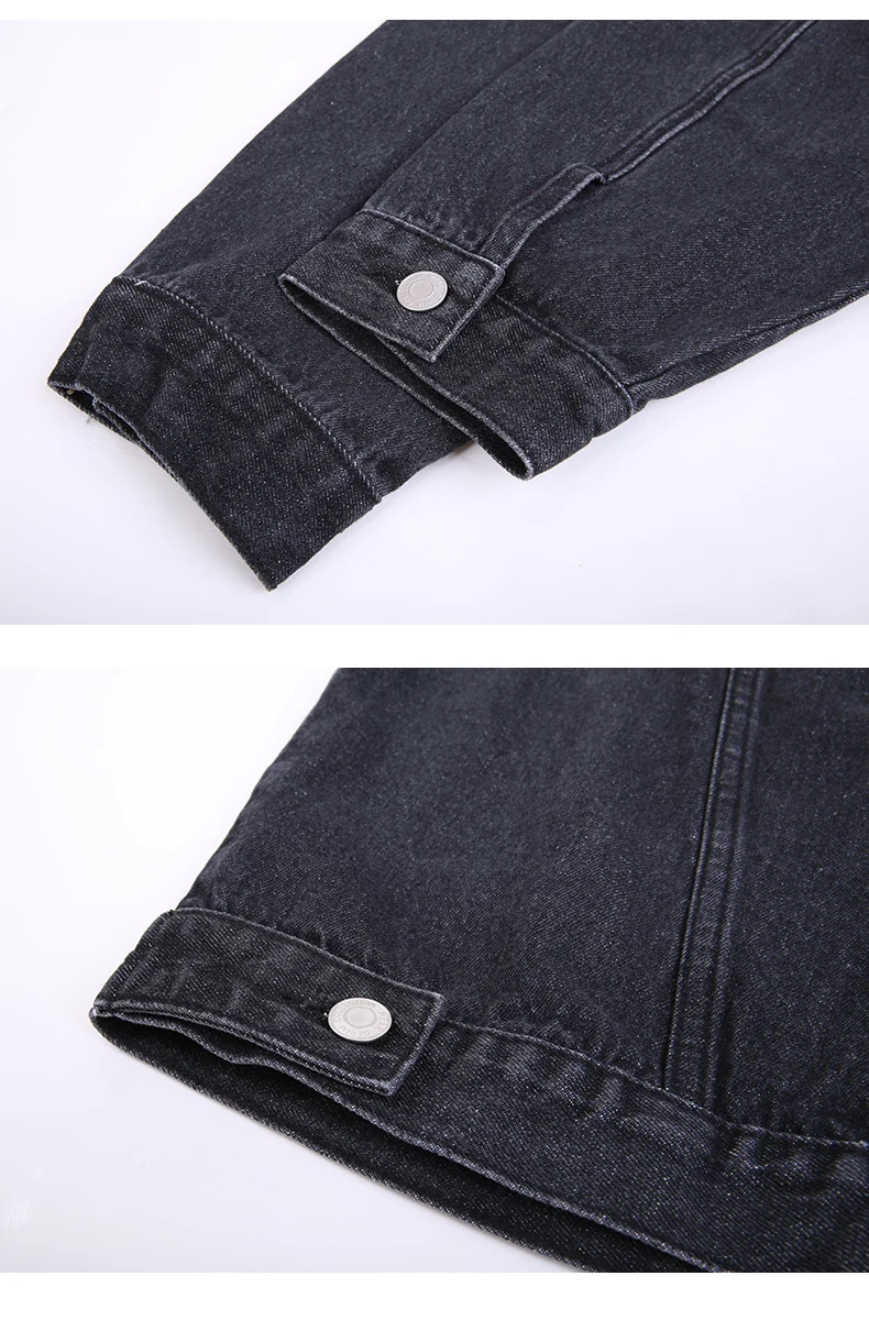 LEIJIJEANS Зима Новое поступление Женская длинная Базовая куртка размера плюс 6XL черная Одиночная Женская свободная черная джинсовая куртка