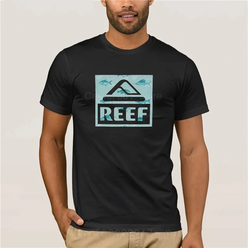 

Fashion Mens Short sleeve T Shirt Reef Men s Logo 100% Funny Print Top Tee Loose Hot men's fun casual print T shirt
