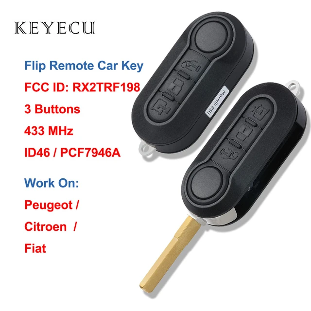 3 Button Flip Remote Key Fob Case For Fiat Ducato Citroen Relay Peugeot  Boxer Uk Kb