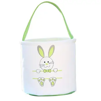 

Easter Gift Cute Rabbit Pattern Canvas Bucket Bag Handbag Basket rabbit child portable Girls Boys