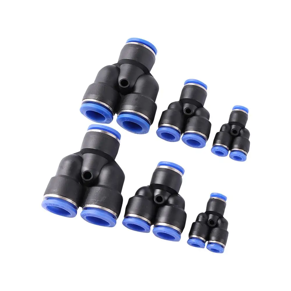 

3 Way Port Y Shape Air Pneumatic 16mm 14mm 12mm 10mm 8mm 6mm 4mm OD Hose Tube Push in Gas Plastic Quick Connectors Direct Thrust