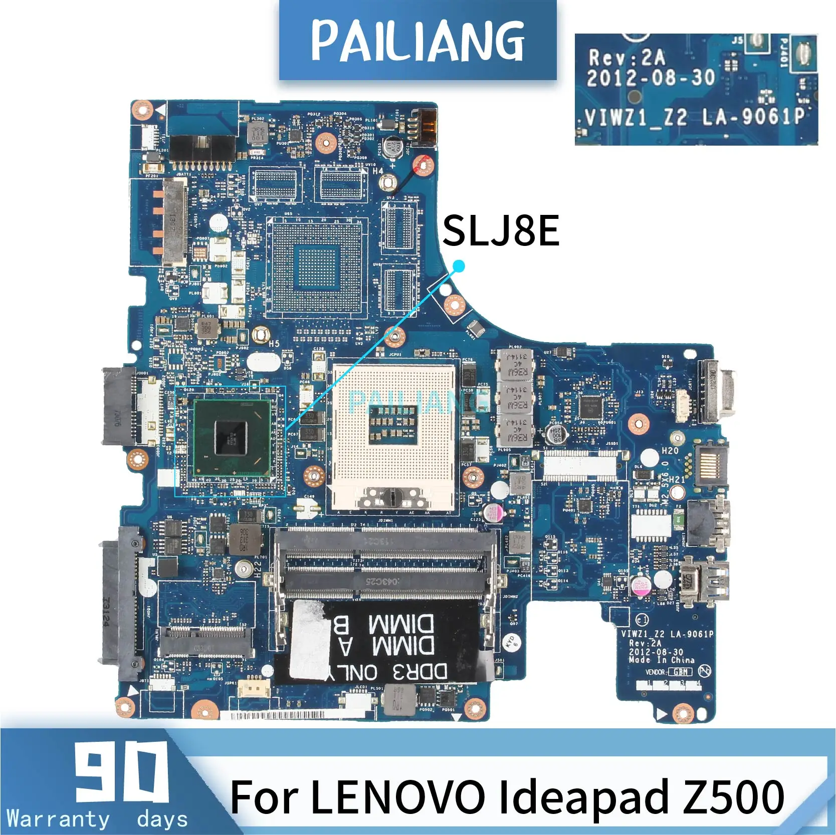 Pailiang Laptop Motherboard For Lenovo Ideapad Z500 Mainboard Viwz1 Z2 La 9061p Slj8e Tesed Ddr3 Laptop Motherboard Aliexpress