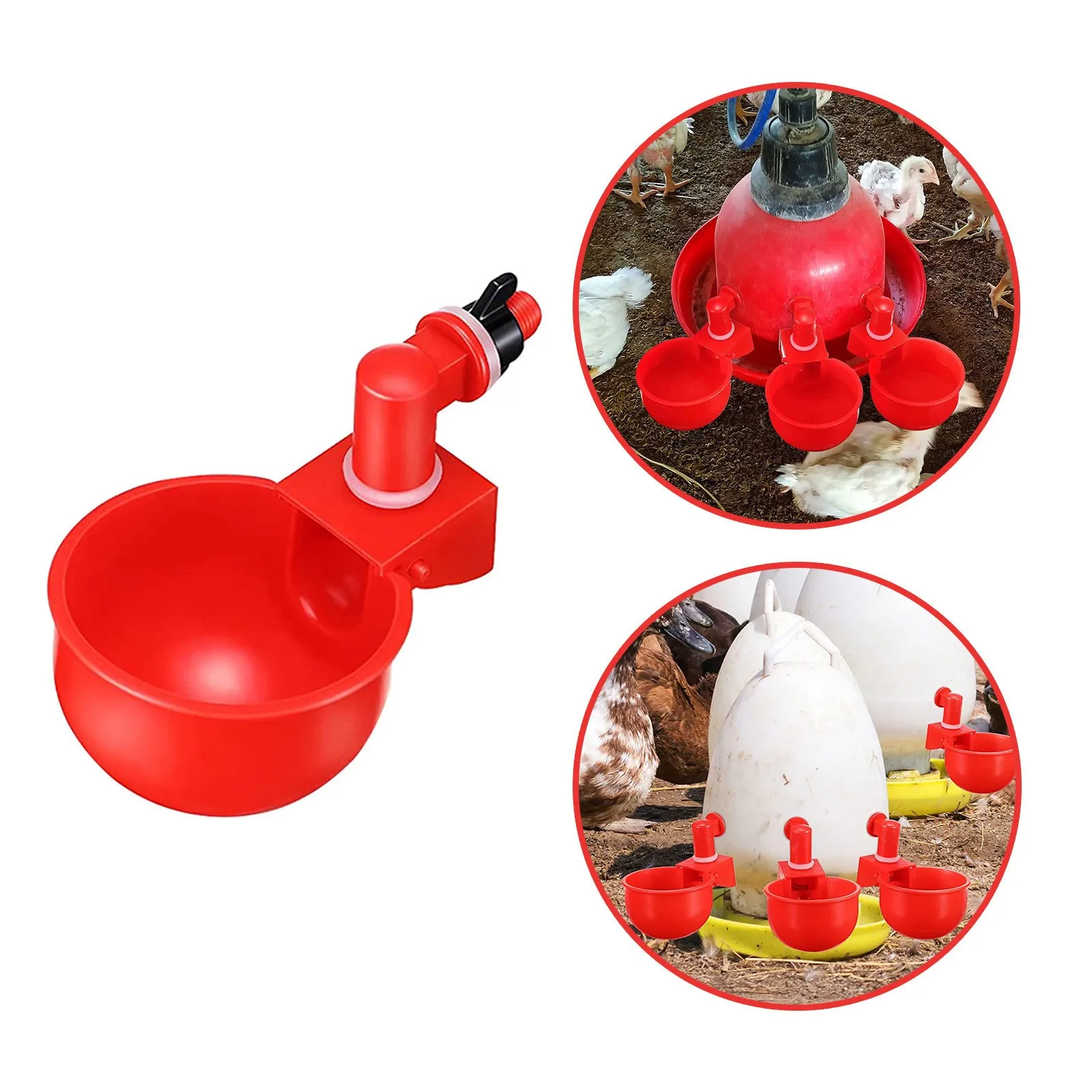 Chicken Watering Cup Automatic Filling Waterer Poultry Drinking Bowl