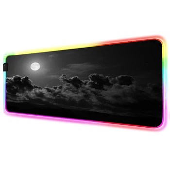 

RGB Mouse Pad Black Gamer Accessories Large LED MousePad Gaming Desk Mat with Backlit Black night sky escritorio gamer mause pad
