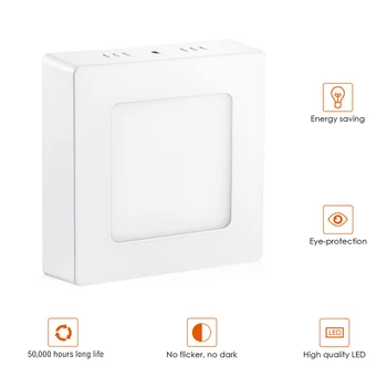 

6W 12W 18W 24W Ultra Slim Round/Square LED Panel Light Recessed Kitchen Bathroom Ceiling Lamp AC85-265V LED Lighting Downlight