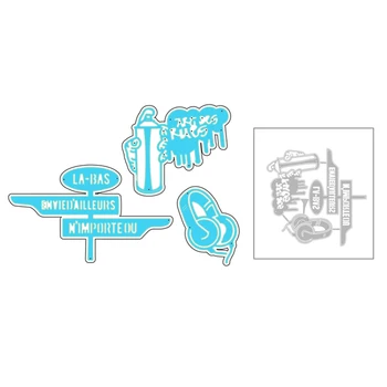 

2020 New Headset Road Sign and English Words Metal Cutting Dies For DIY Decoration Greeting Card Cut Paper Scrapbooking No Stamp