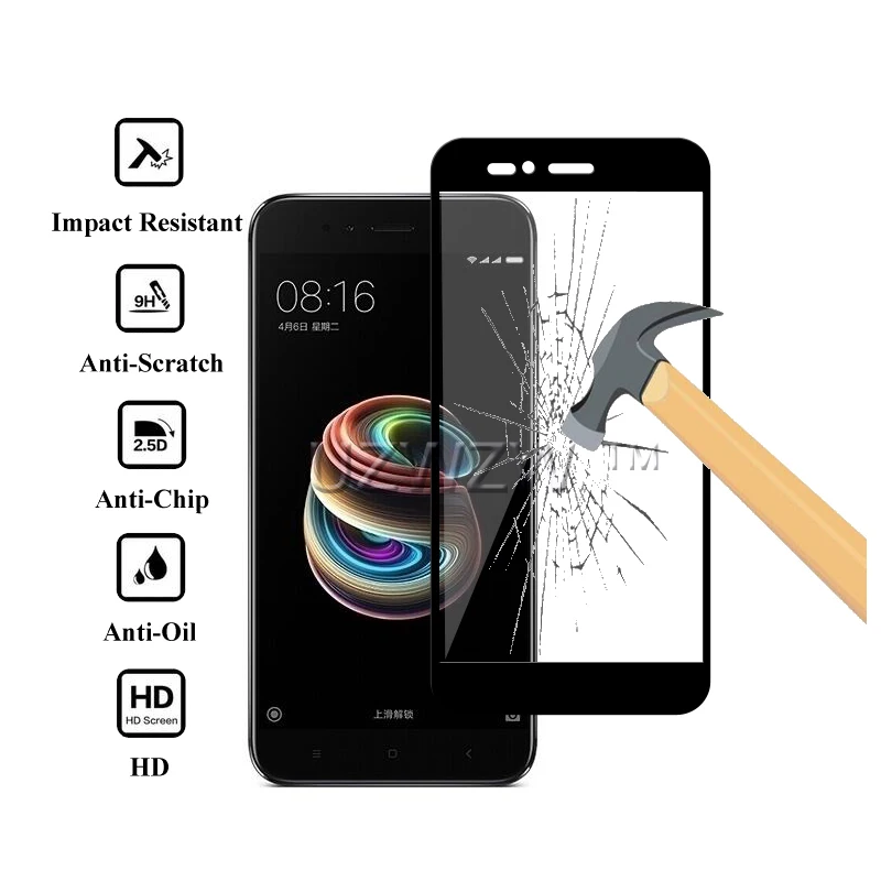 2 шт для Xiaomi mi a1 стекло полное покрытие закаленное стекло для Xiaomi mi A1 mi 5X Защита экрана 9H твердость защитное стекло