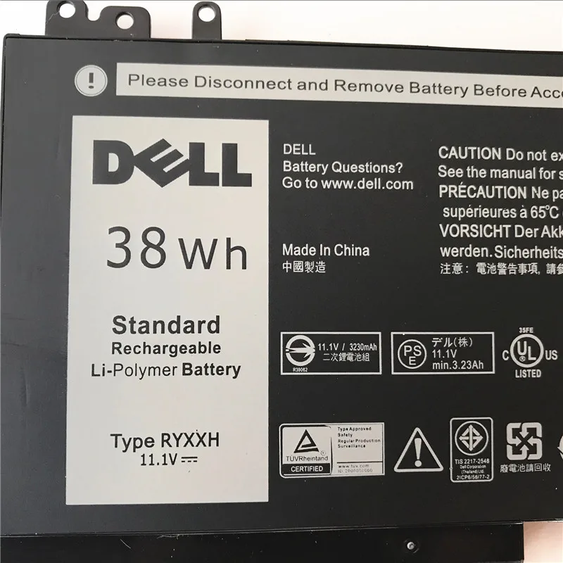 Сменный литий-ионный аккумулятор для ноутбука DELL Latitude 3160 E5450 E5550 E5250 RYXXH 11,1 v 38wh