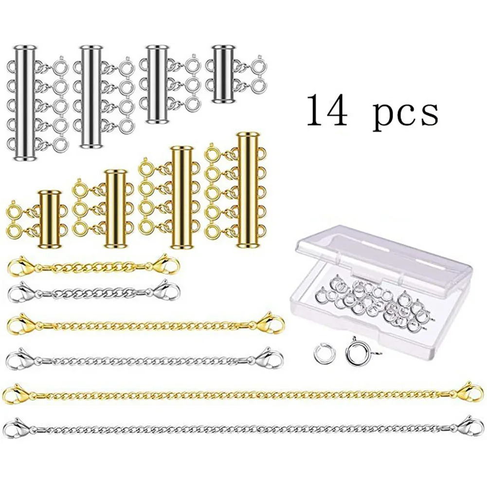 Home Easy Install Crafts Layered Bracelet Slide Clasp Jewelry Making Magnetic Beading Necklace Connectors Multi Strand Fixing | Украшения и