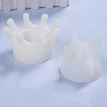 

2020 New New DIY Storage Box Mold Crystal Epoxy Set Table Decoration Jewelry Three-dimensional Crown Molding Silicone Molds