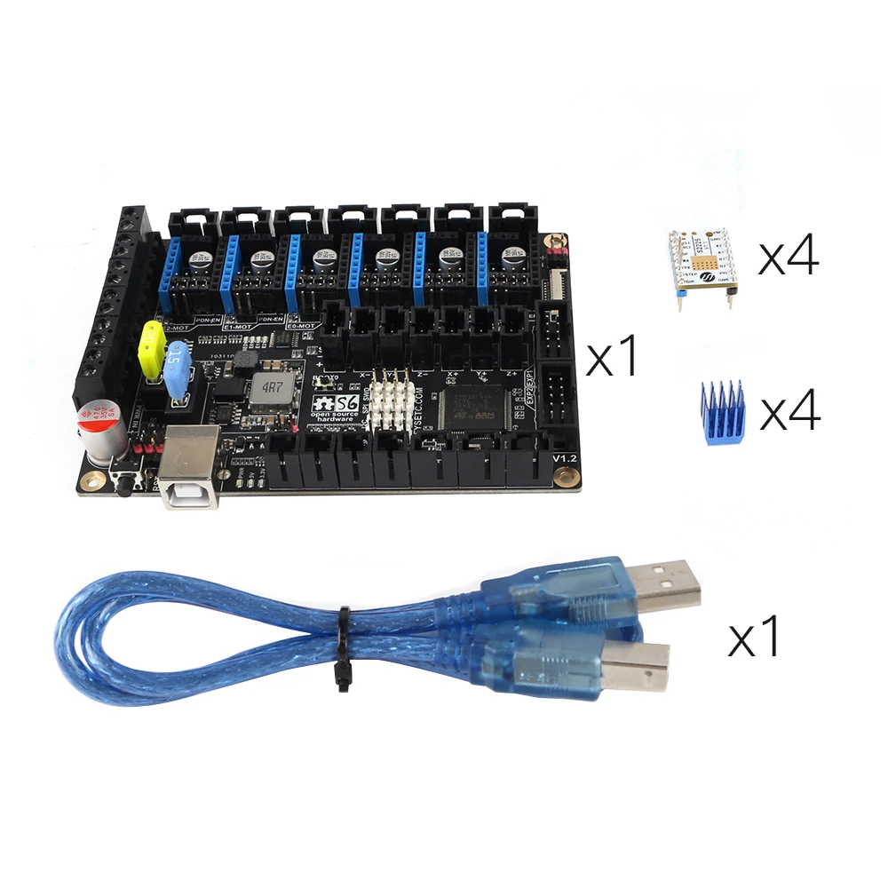 S6 V1.2 плата управления 32 бит VS F6 V1.3 SKR V1.3 с 4 шт. TMC S2225 TMC2225 драйвер для Uart Летающий провод MX разъем