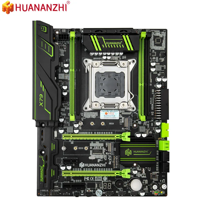 Материнская плата HUANANZHI X79 GREEN 2 49 V3.1 ATX USB3.0 SATA3 PCI-E NVME M.2 SSD с поддержкой памяти REG ECC и