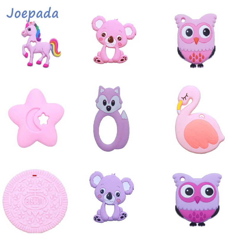 Toys Baby Cookies Silicone Beads Joepada Toddler Koala Animal Food-Grade 1pc Owl Horse-Fox