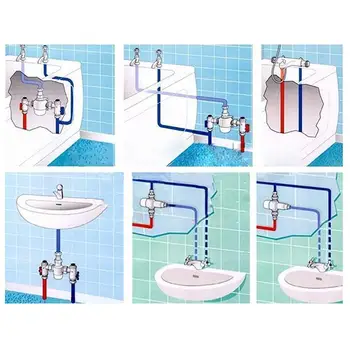 

Solid Brass G1/2 Male 3 Way Thermostatic Mixing Valve Control Water Temperature Shower Q2C4