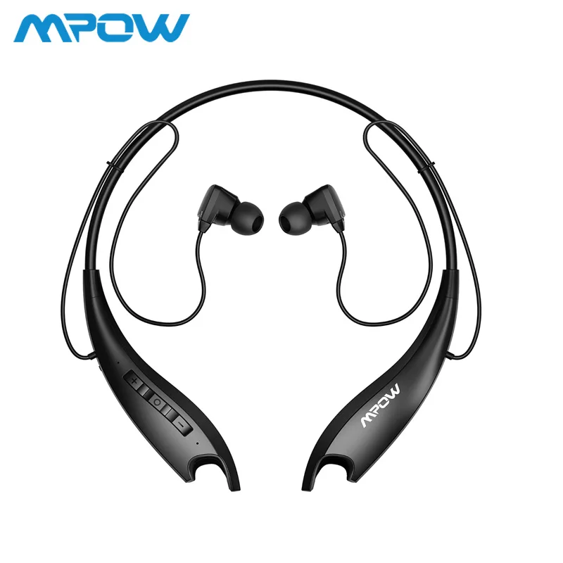 Mpow Jaws Gen 5th Bluetooth 5,0 шейные наушники 18 ч Время воспроизведения магнитные наушники Встроенный микрофон для iPhone Xiaomi Huwai SONY - Цвет: Black